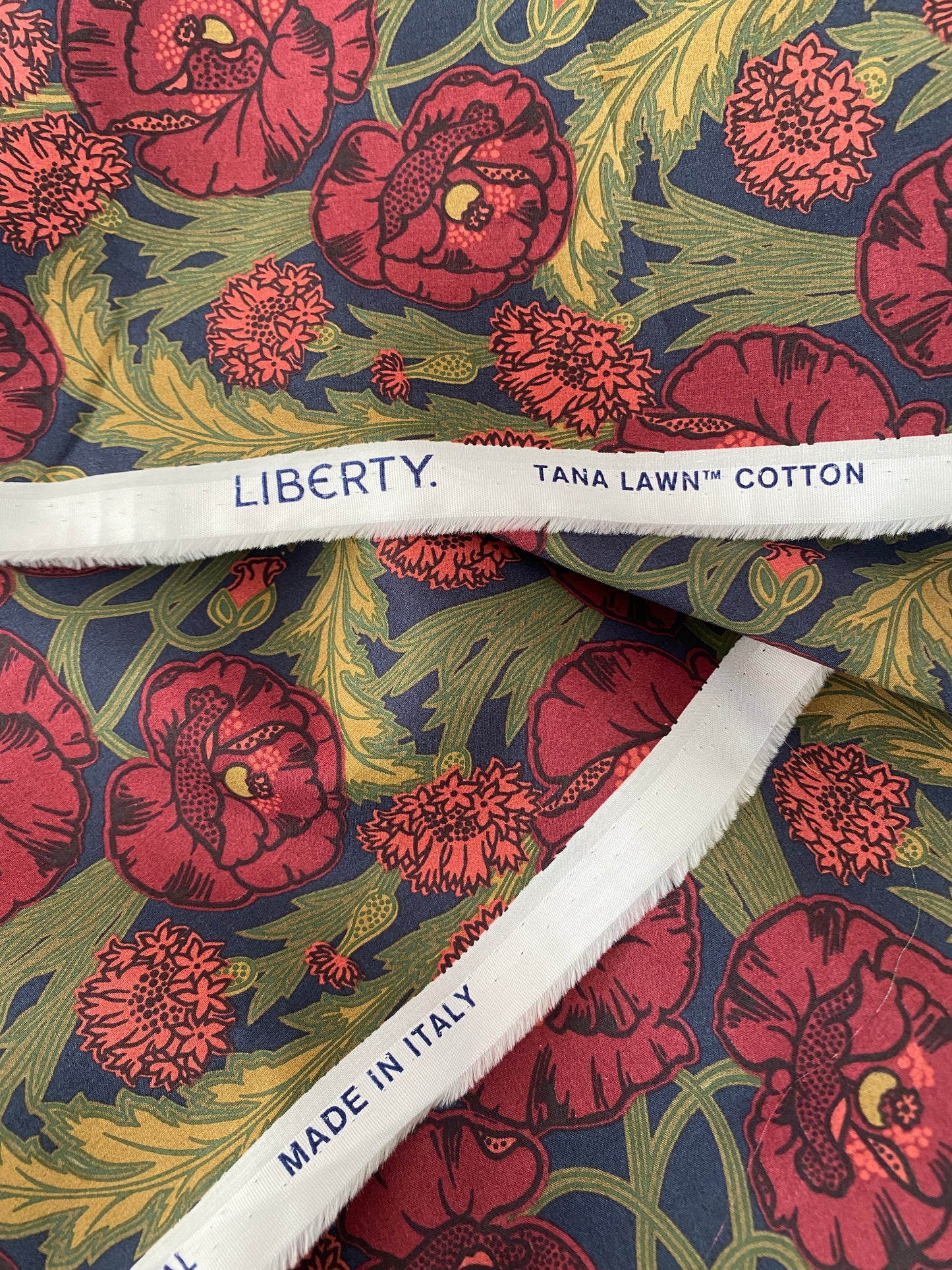 Richly jewel coloured Liberty Tana Lawn scrunchie - skinny