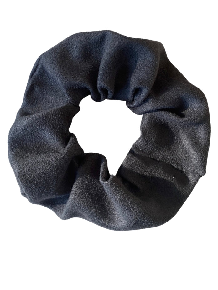 Faux suede scrunchie in charcoal - slim