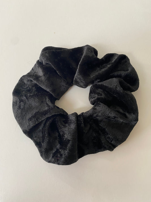 Black crushed velvet scrunchie