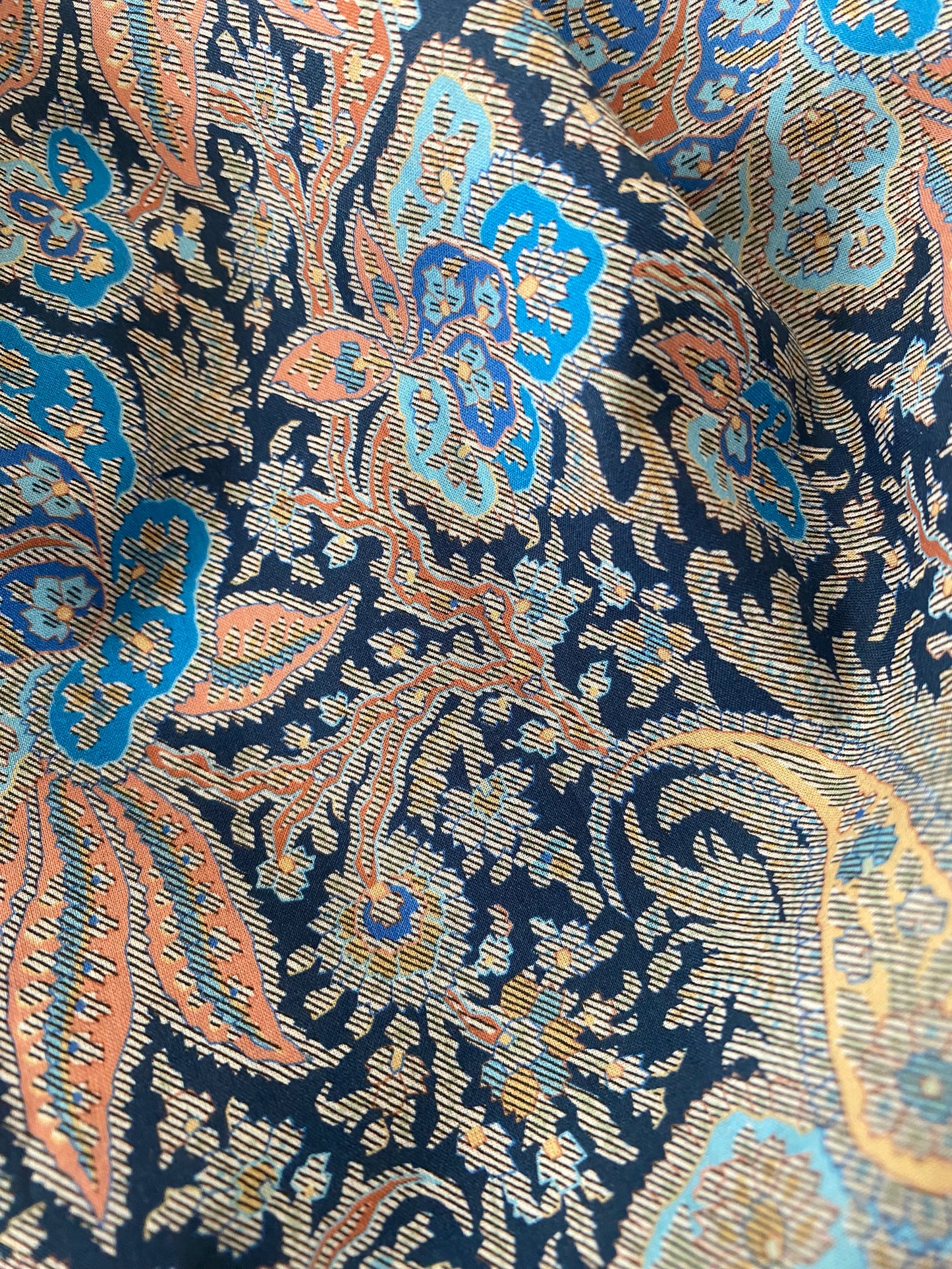 Blue paisley Liberty Tana Lawn cotton scrunchie - slim