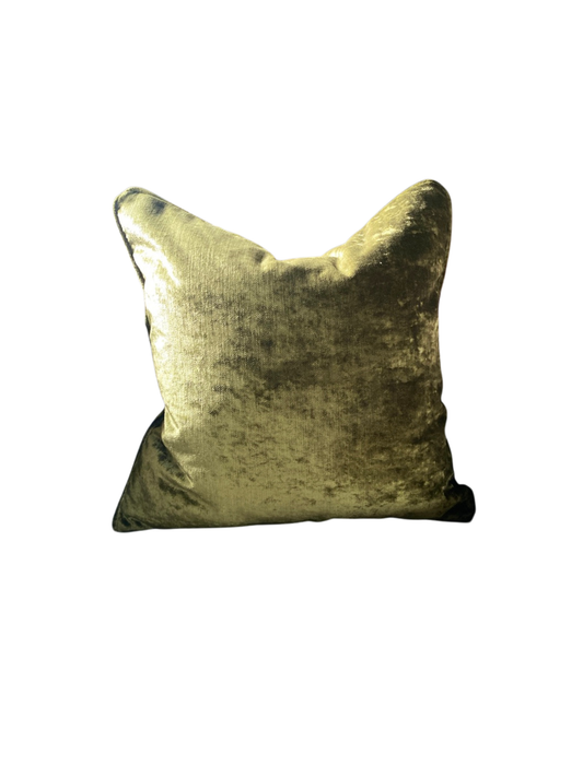 Luxury chartreuse velvet cushion