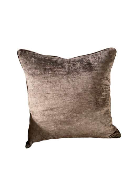 Luxury nut brown velvet cushion