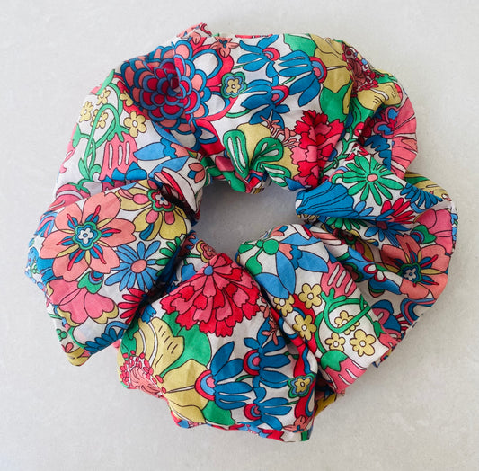 Fresh floral Liberty Tana Lawn scrunchie - full