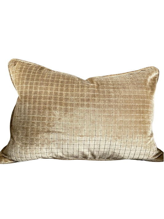 Warm gold velvet cushion