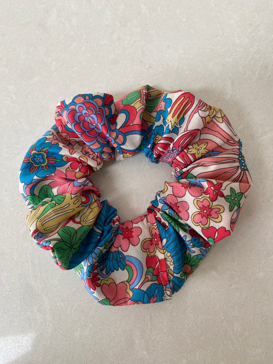 Fresh floral Liberty Tana Lawn scrunchie - slim