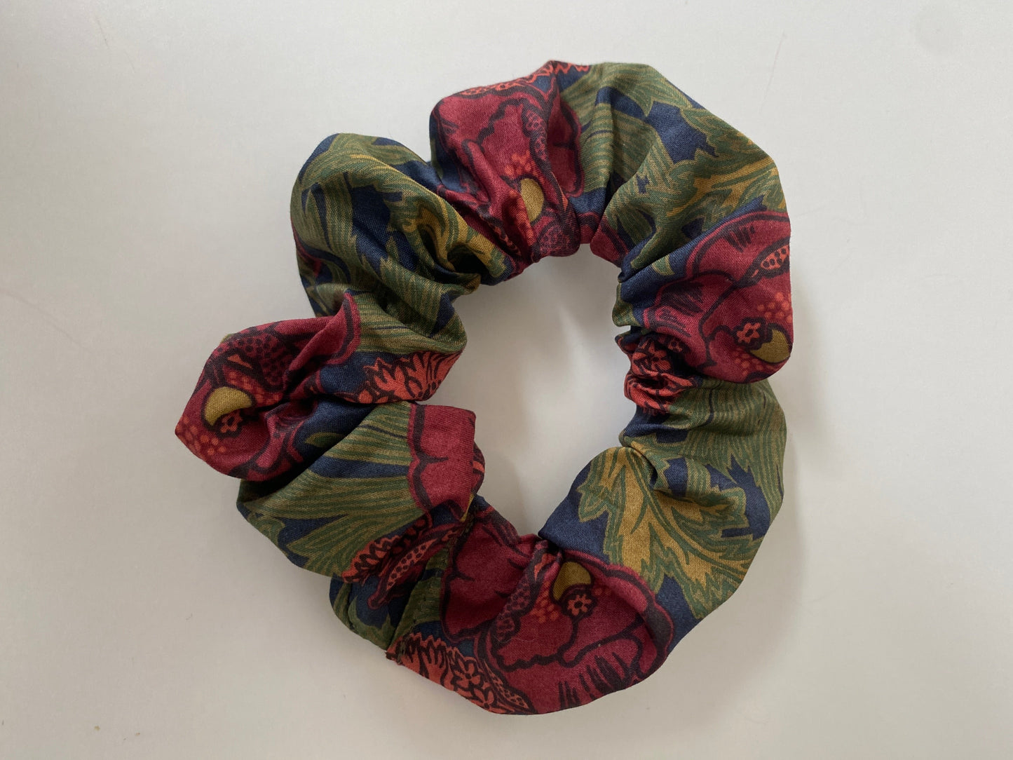 Richly jewel coloured Liberty Tana Lawn scrunchie - skinny