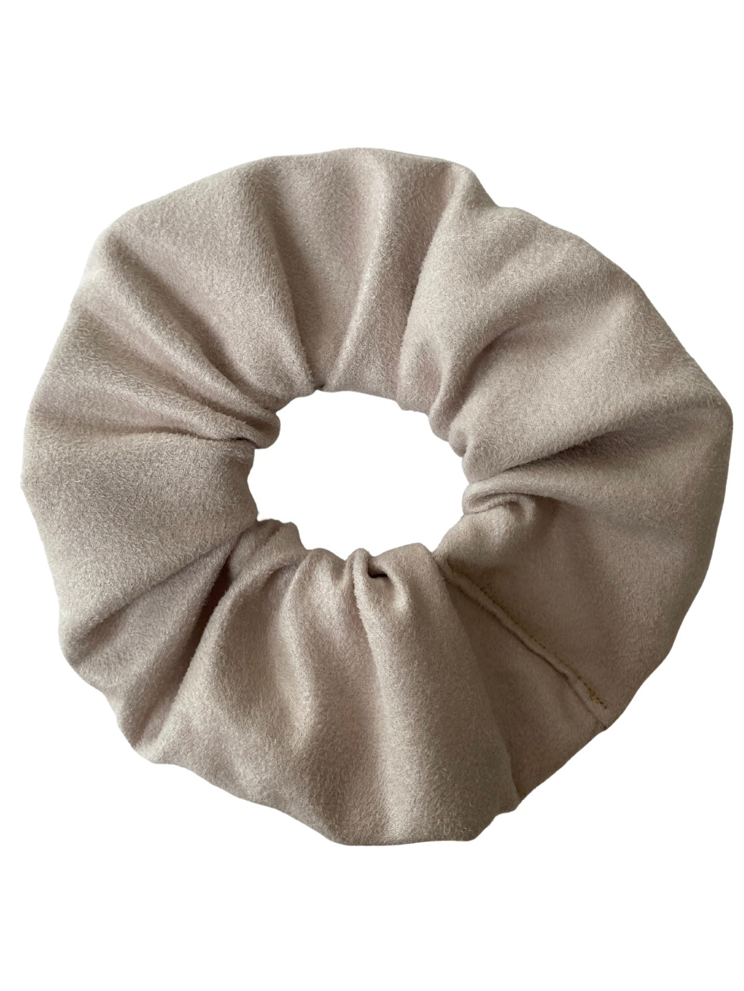 Faux suede scrunchie in stone - full