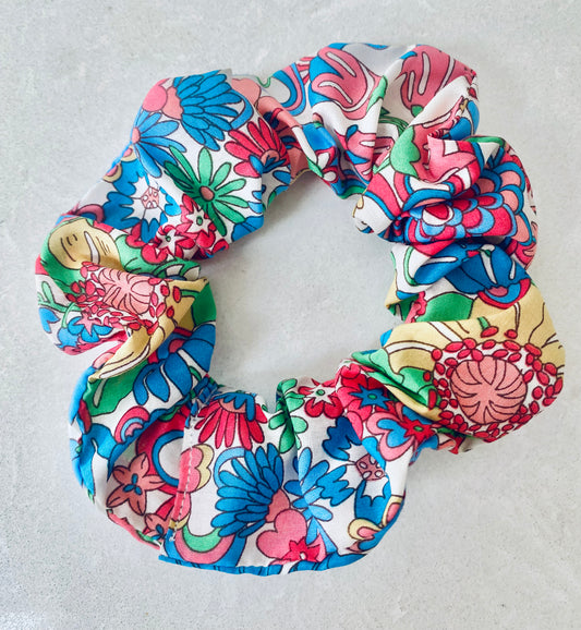Fresh floral Liberty Tana Lawn scrunchie - skinny