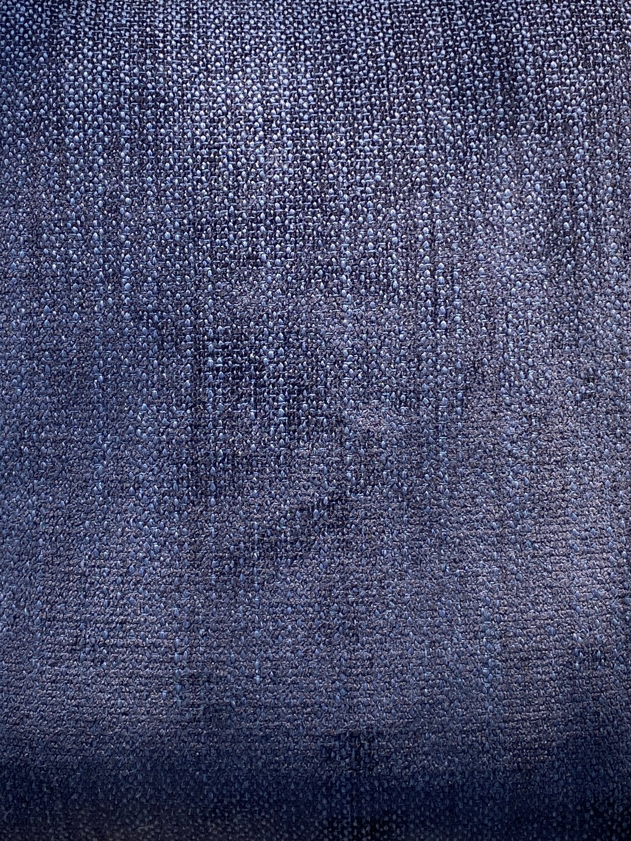 Navy chenille cushion with gold cord trim