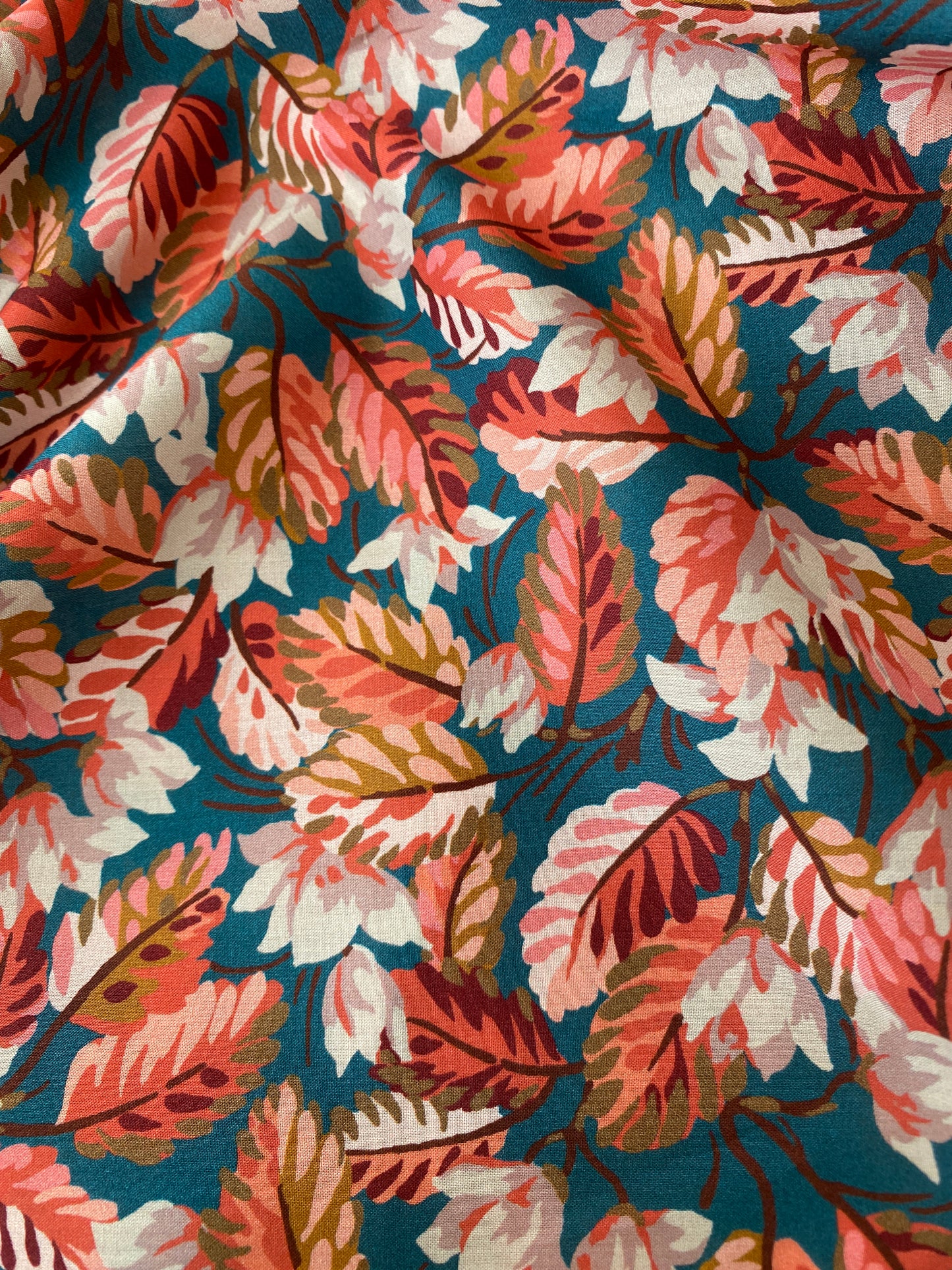 Autumnal leaf Liberty print scrunchie - skinny