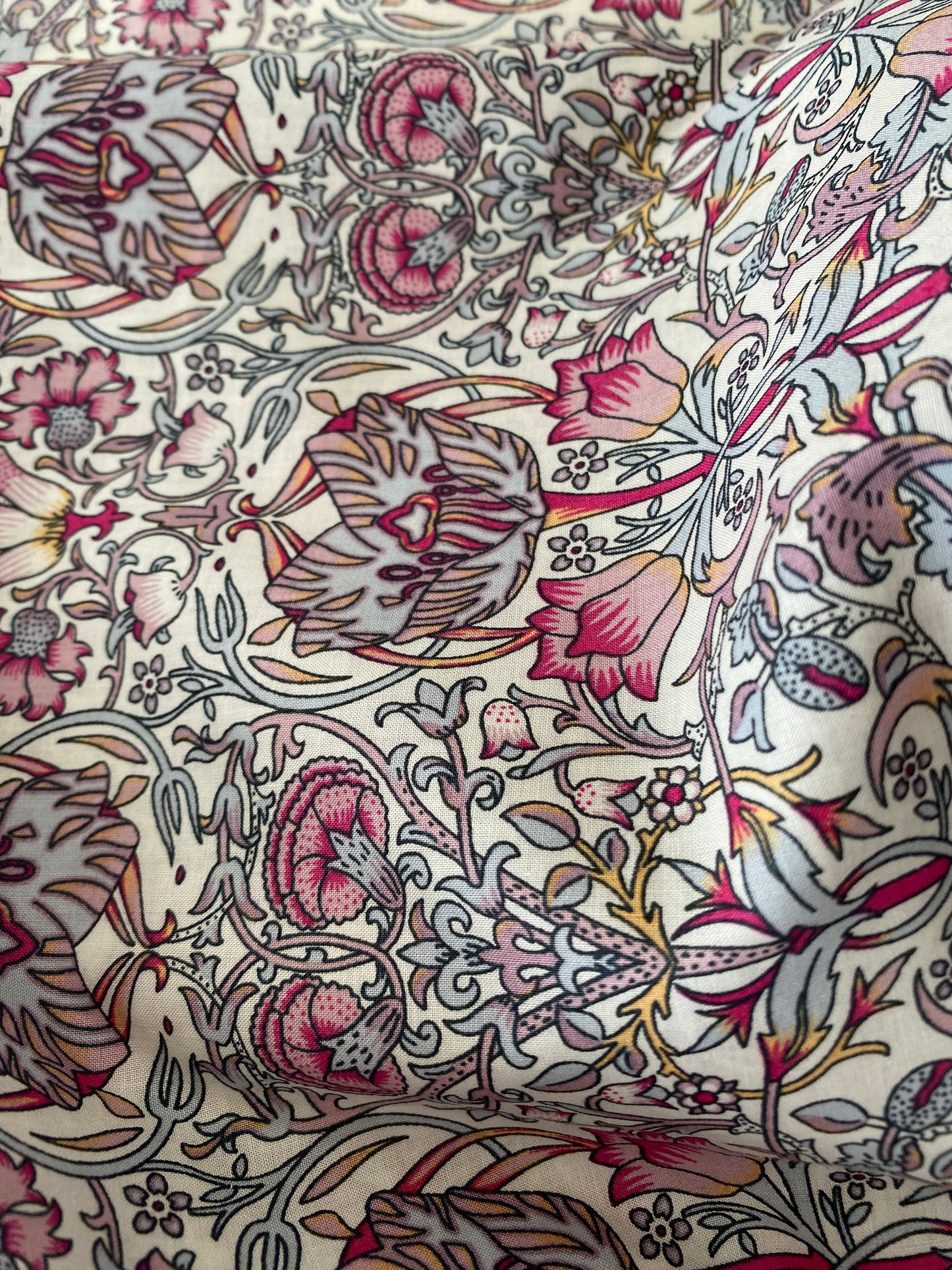 Understated Liberty print scrunchie in dainty colours - full