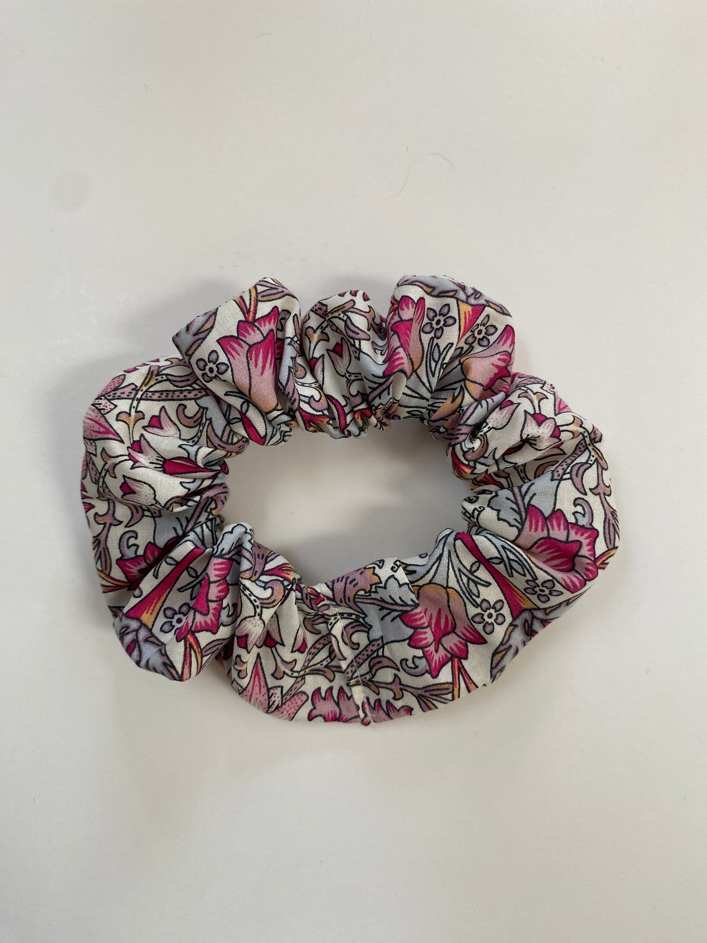 Understated Liberty print scrunchie in dainty colours - skinny