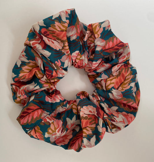 Autumnal leaf Liberty print scrunchie - full