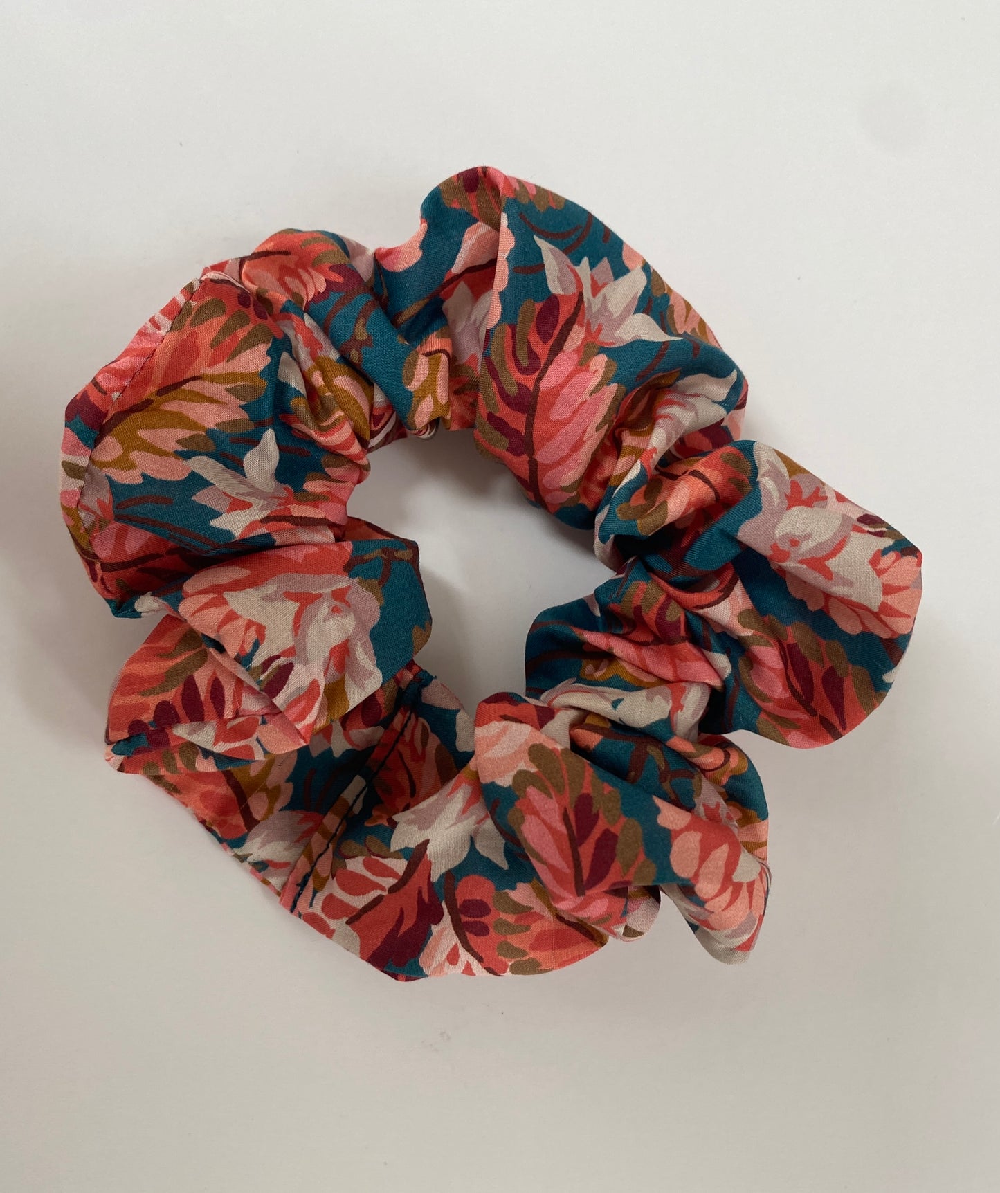 Autumnal leaf Liberty print scrunchie - slim