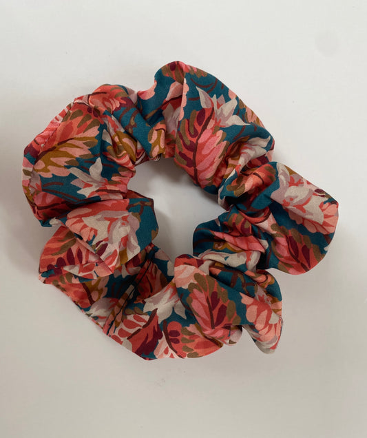 Autumnal leaf Liberty print scrunchie - slim