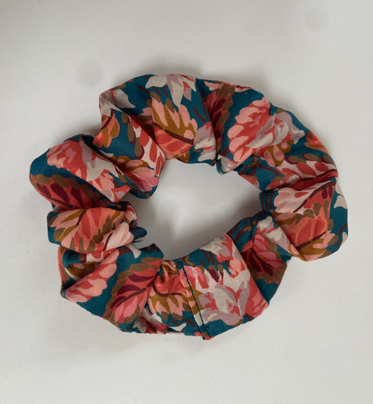 Autumnal leaf Liberty print scrunchie - skinny