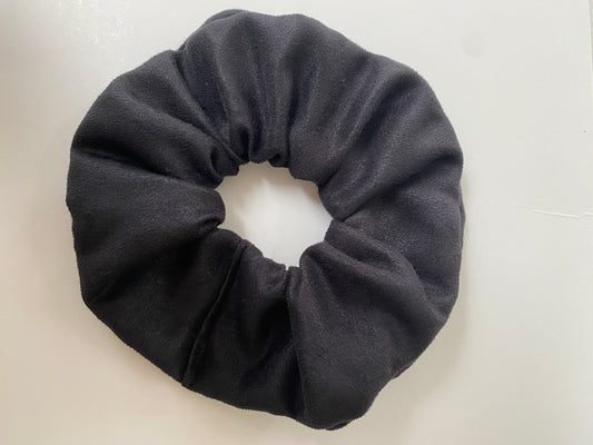 Faux suede scrunchie in black - full