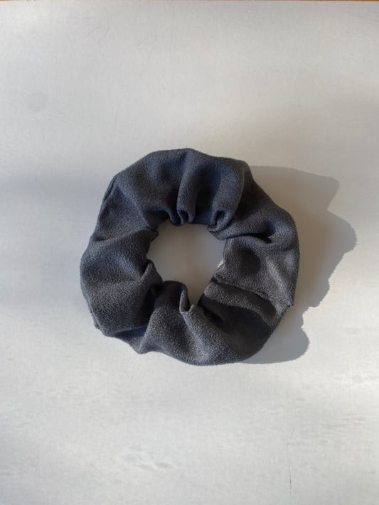 Faux suede scrunchie in charcoal - slim