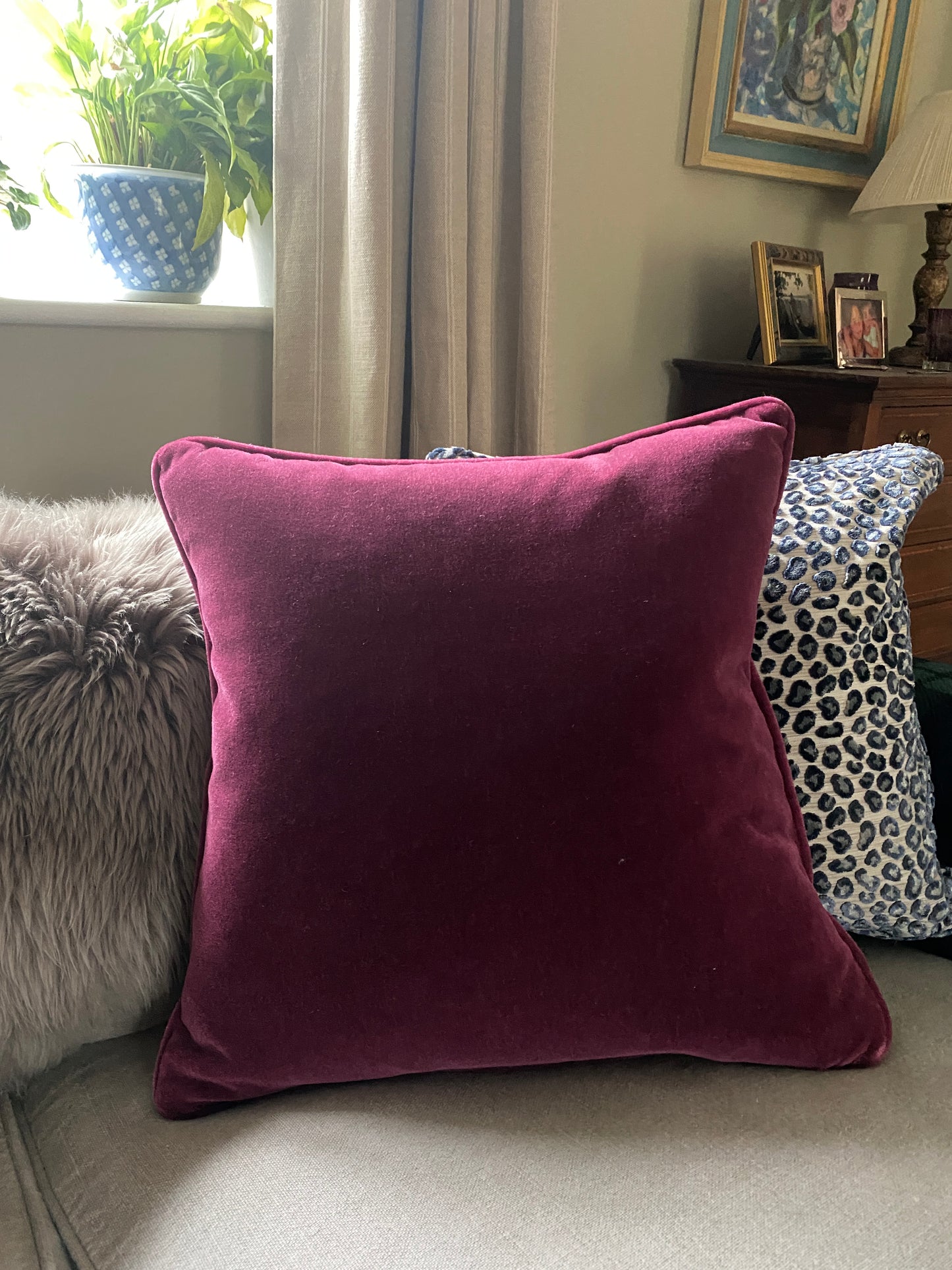 Luxury mohair velvet cushion