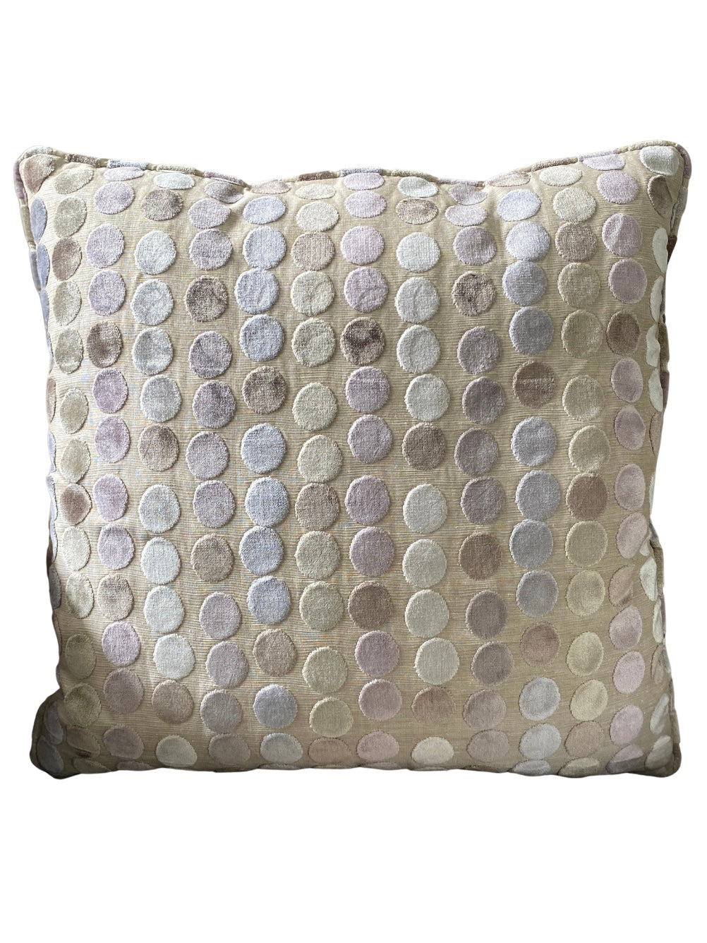Luxury velvet pastel circles cushion