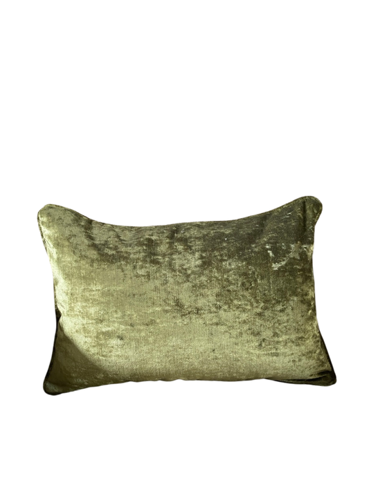 Luxury chartreuse velvet cushion