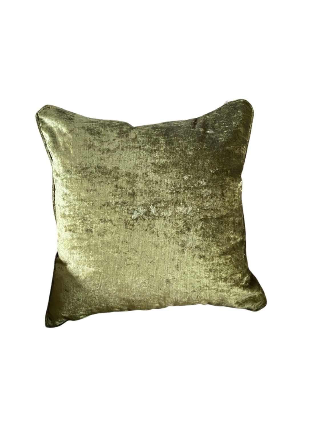 Luxury chartreuse velvet cushion