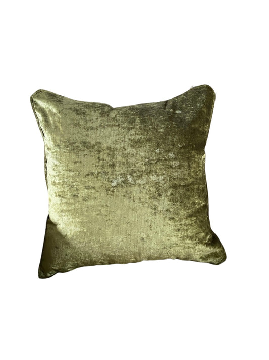 Luxury chartreuse velvet cushion