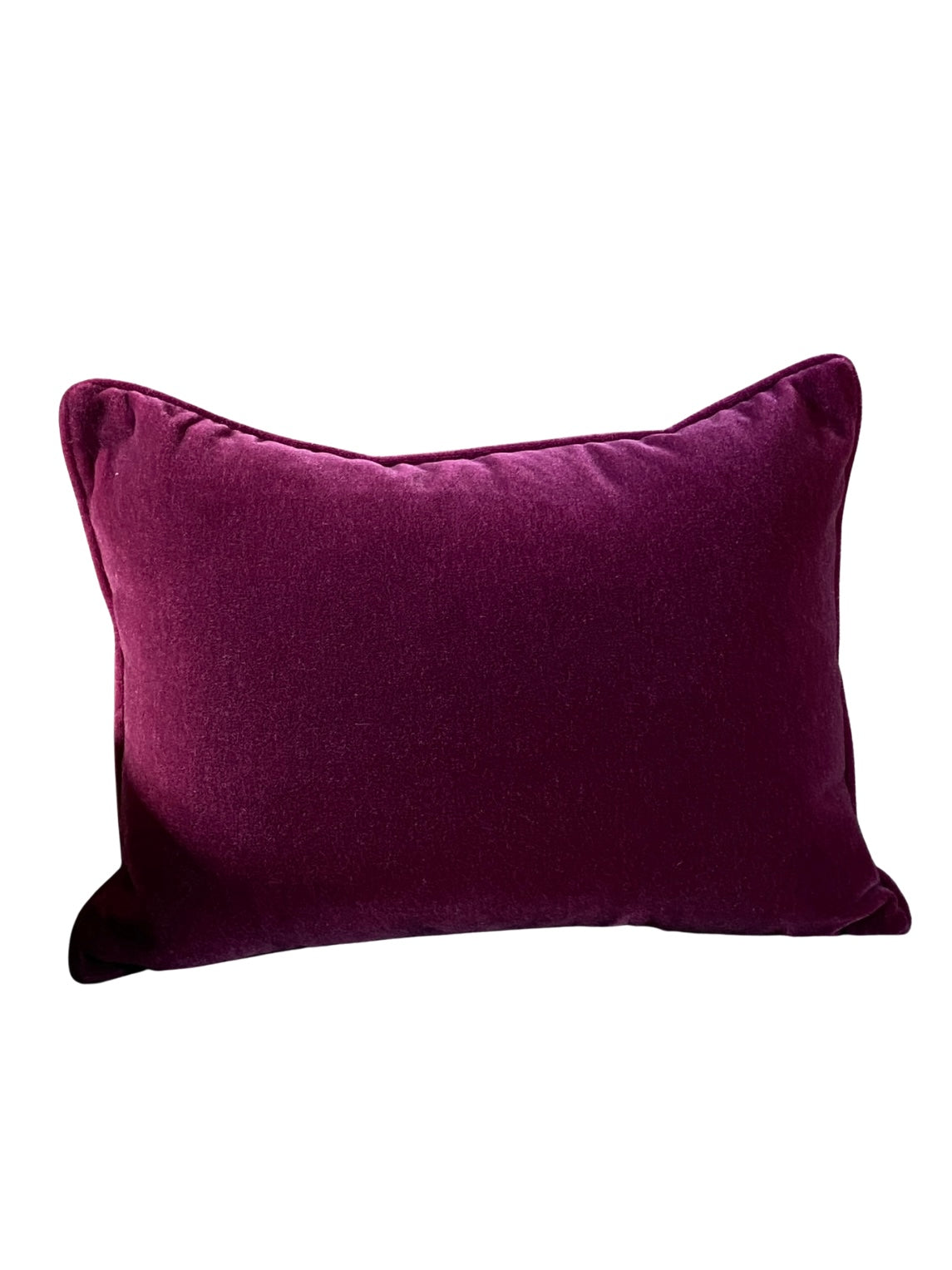 Luxury raspberry mohair velvet cushion