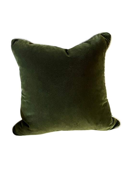 Rich green luxury velvet cushion