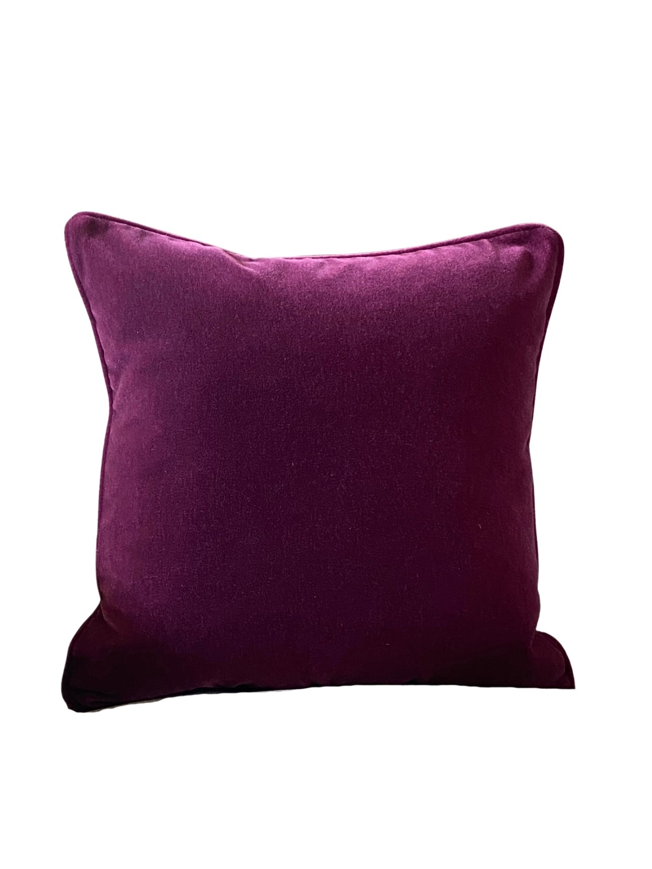 Luxury raspberry mohair velvet cushion