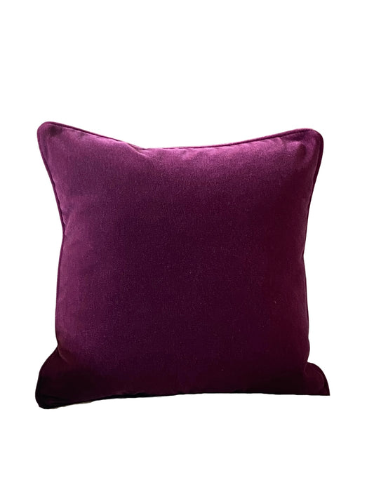 Luxury raspberry mohair velvet cushion
