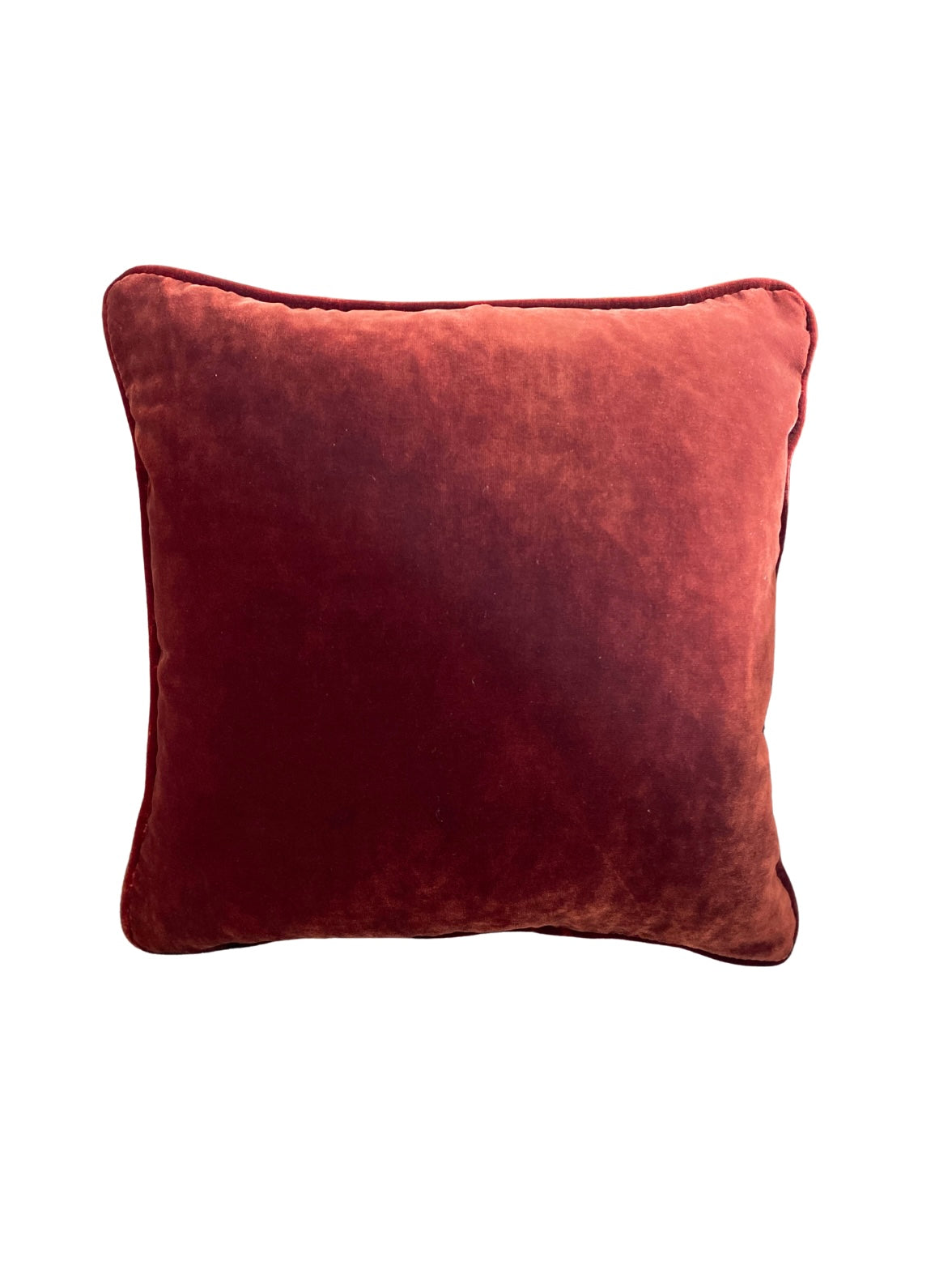 Luxury chestnut velvet cushion