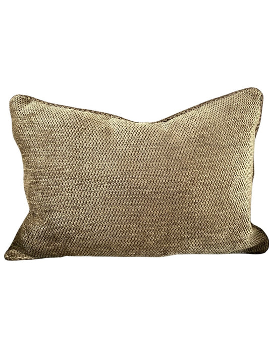 Antique gold chenille cushion