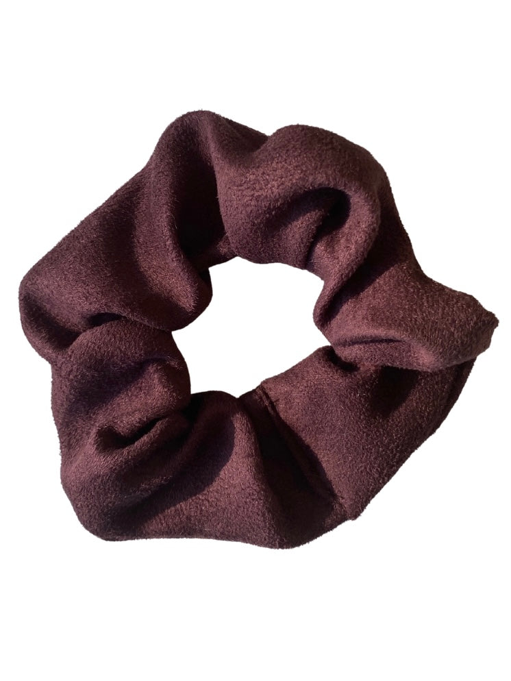 Faux suede scrunchie in burgundy - slim