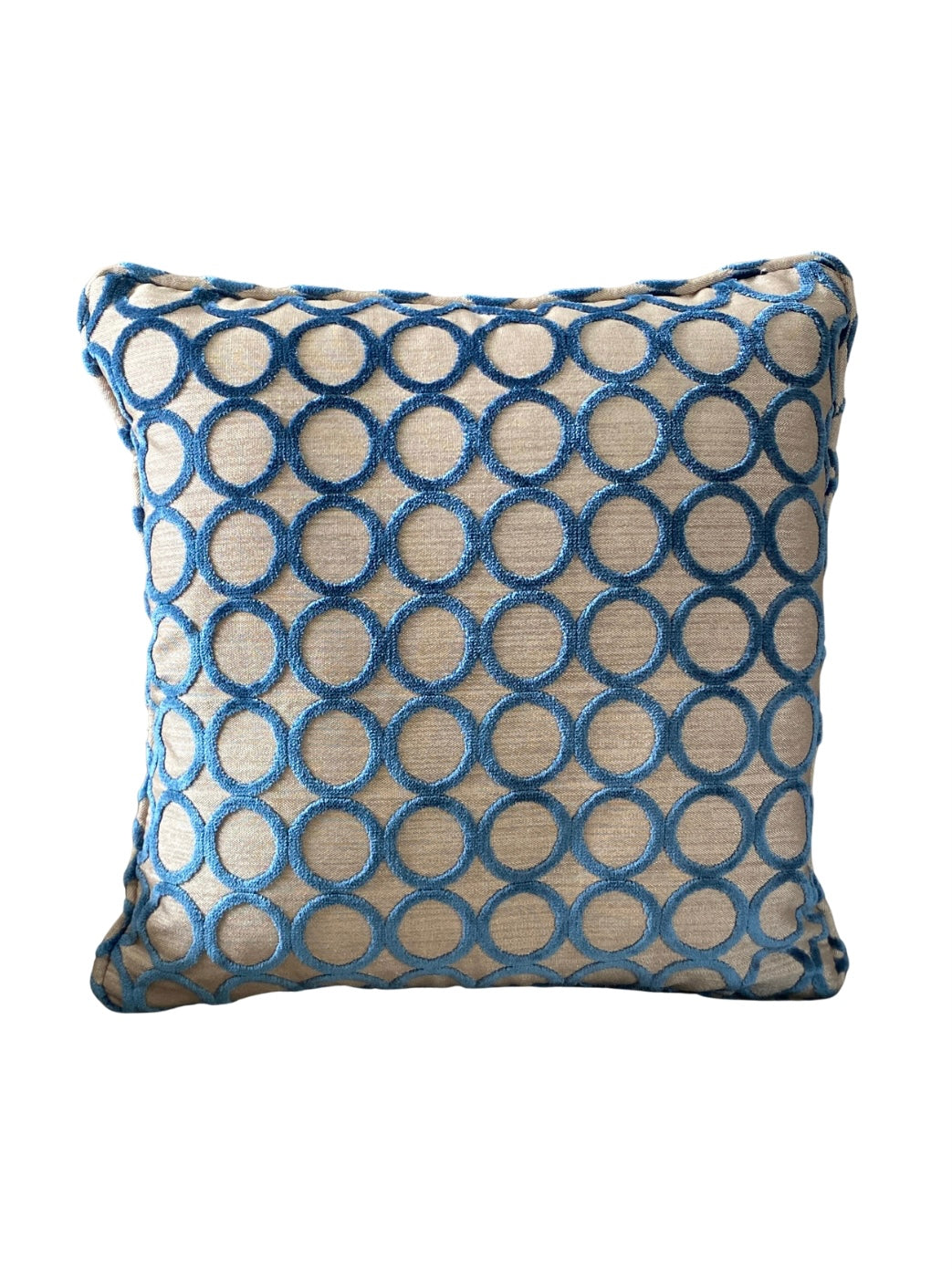 Luxury teal cut pile circle cushion