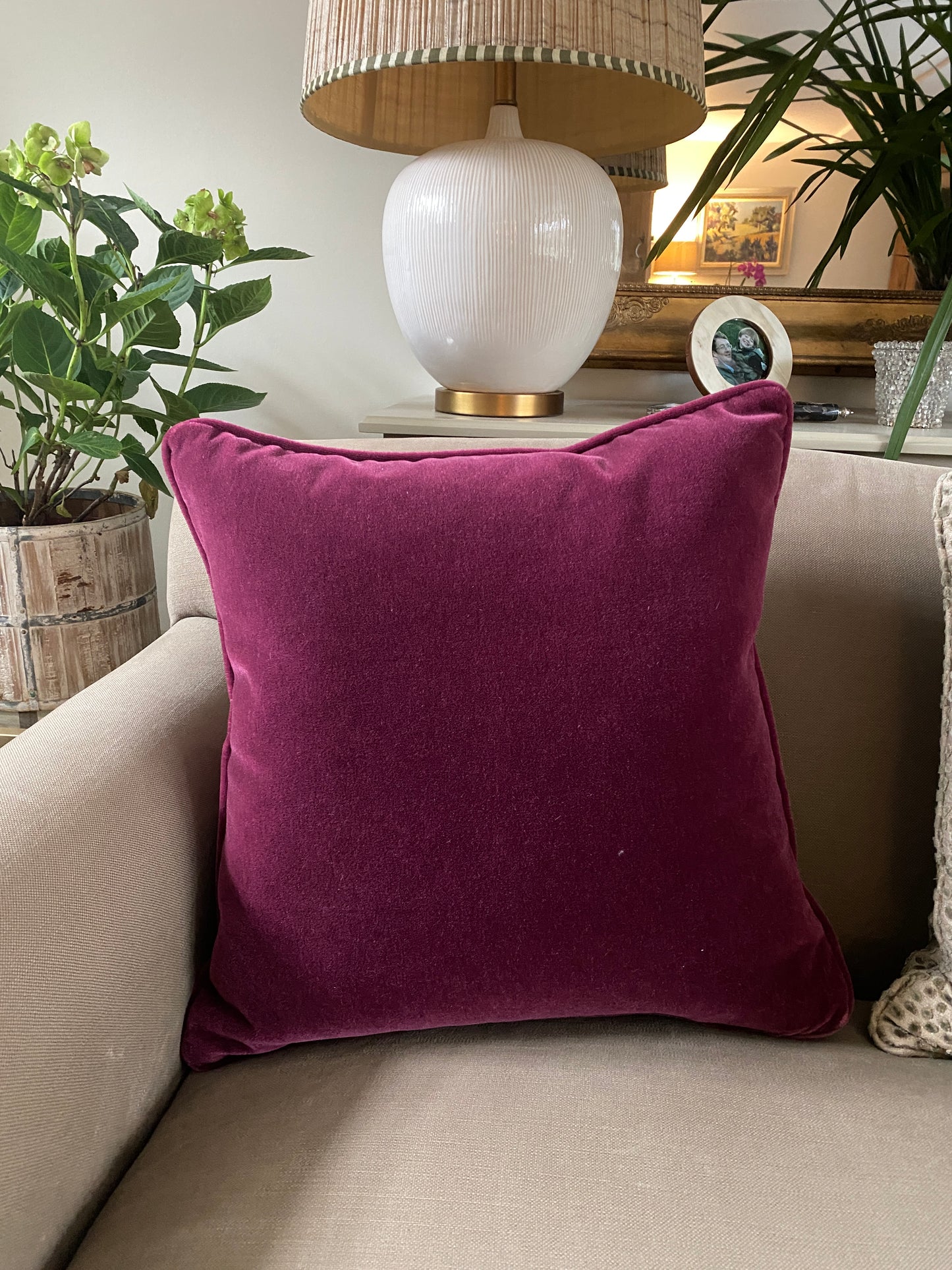 Luxury mohair velvet cushion