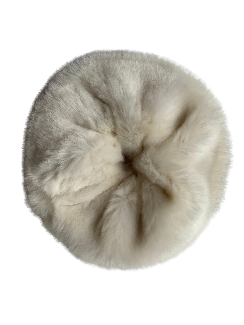 Cream faux fur scrunchie