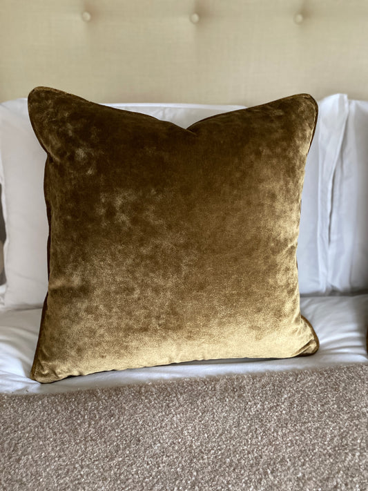 Antique gold Mulberry Home velvet cushion