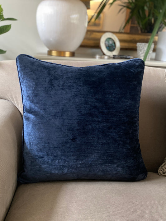Luxury navy velvet cushion