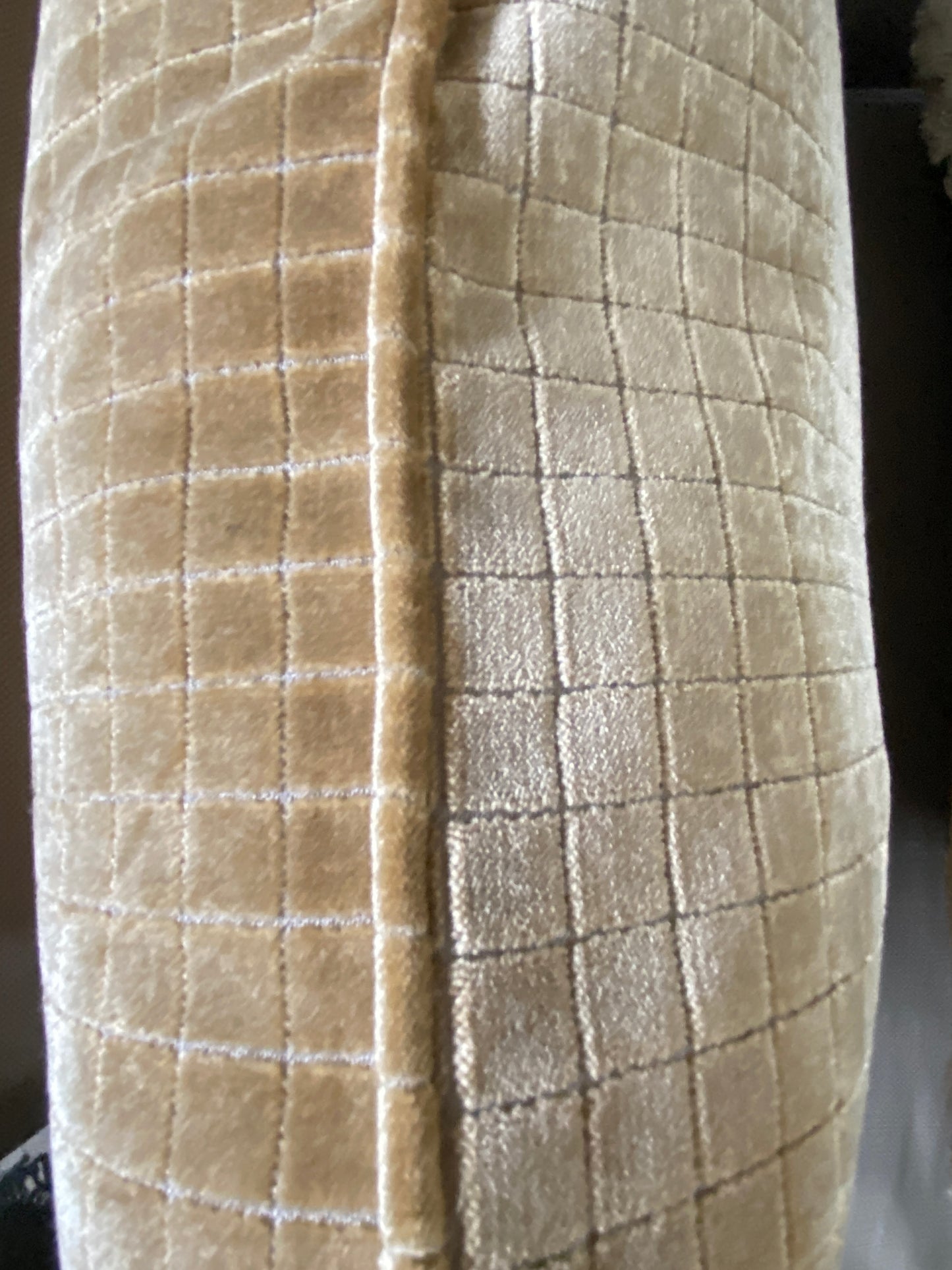 Warm gold velvet cushion