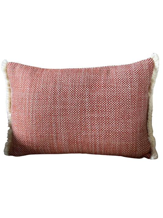 Luxury chestnut and cream chenille cushion